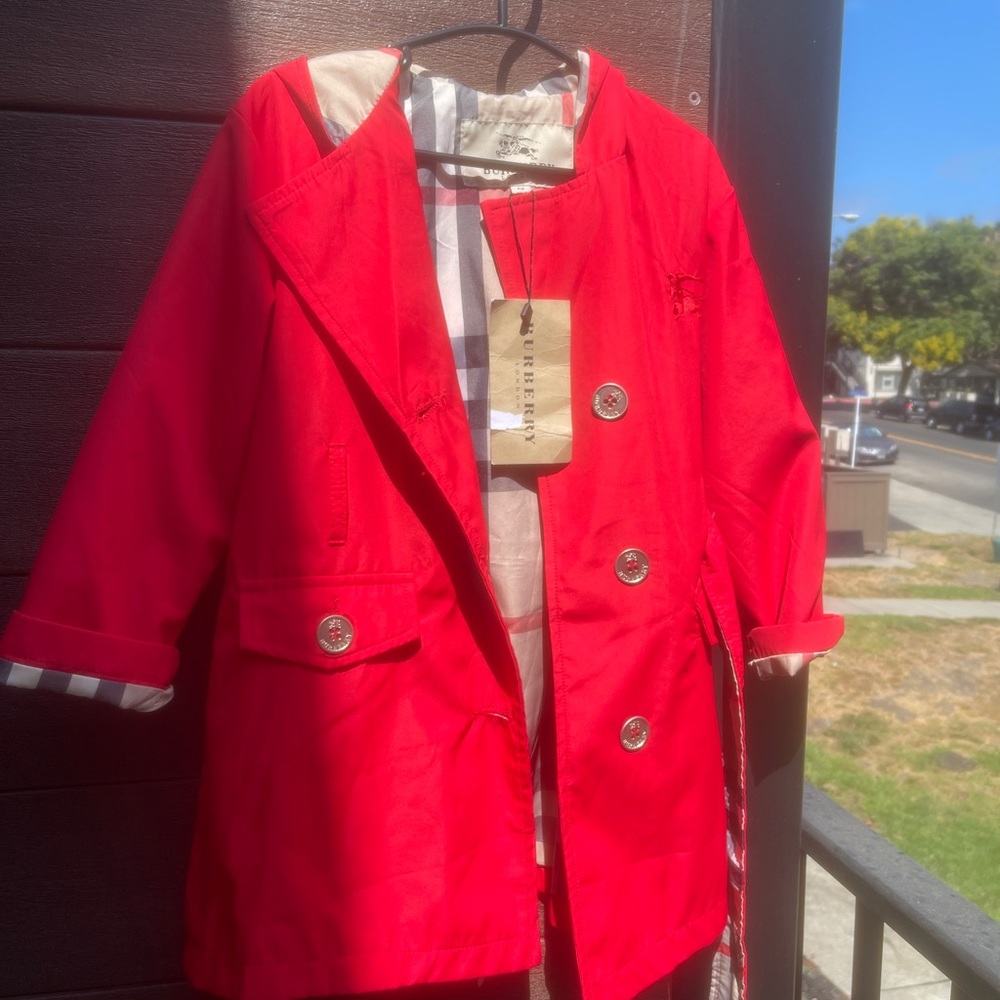 Burberry Kids Bright Red Raincoat